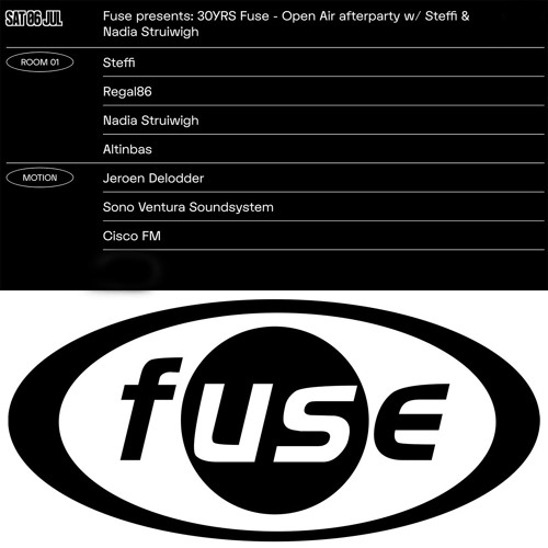 Fuse presents 30YRS FUSE: Jeroen Delodder (Motion Room, Closing Set) - Open Air afterparty