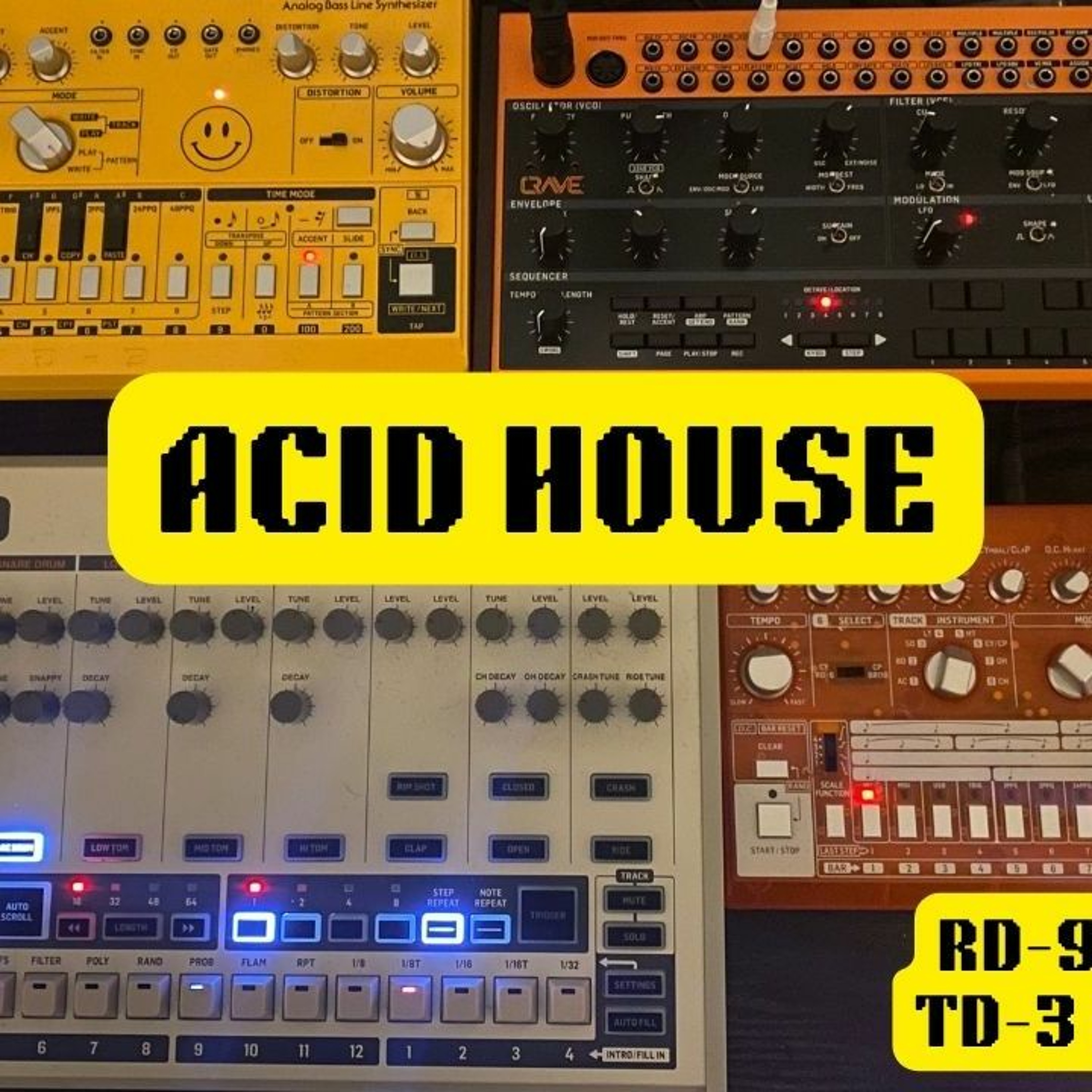Saturday Night Acid Jam - 120bpm old skool acid house  - Behringer RD-9 RD-6 TD-3 & Crave