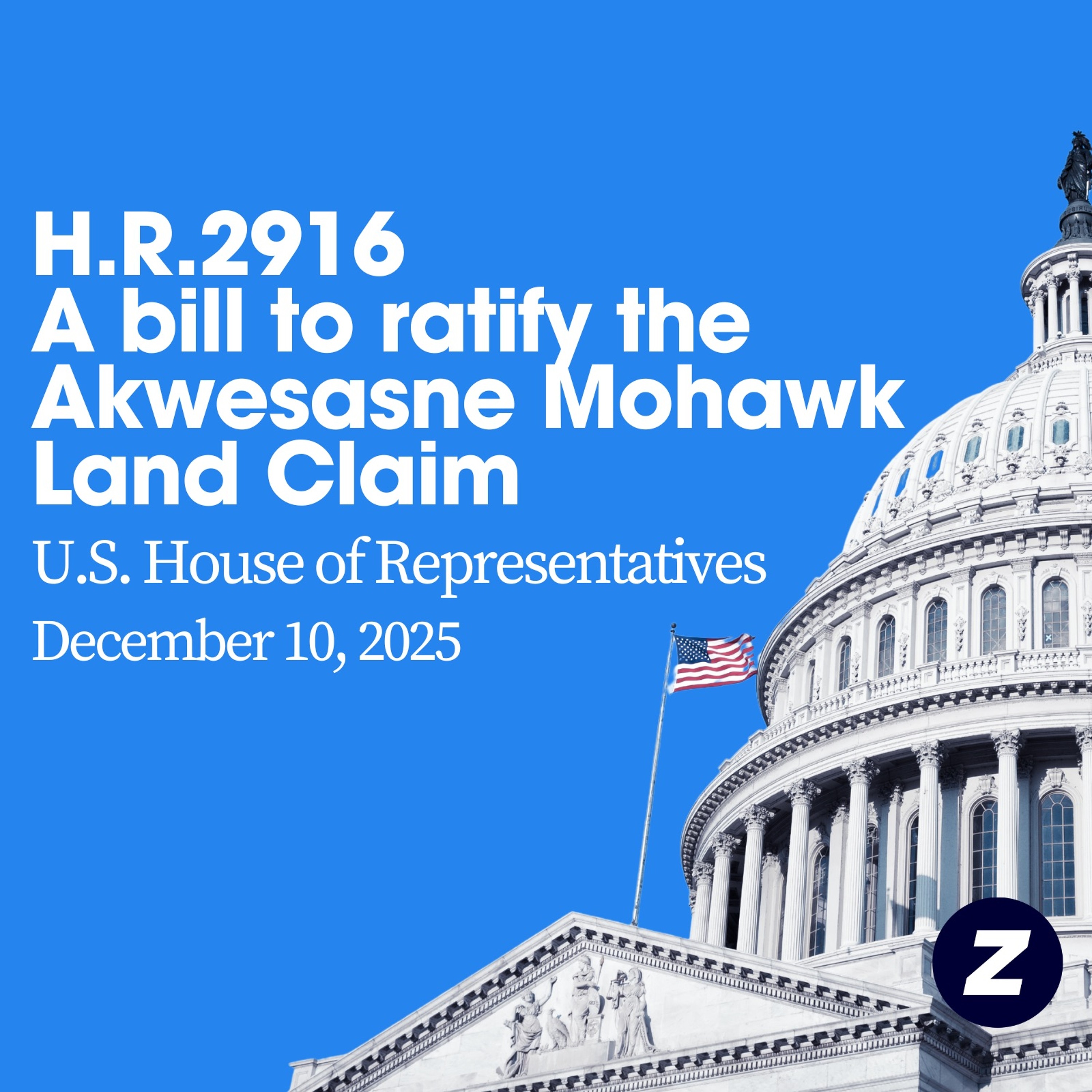 H.R.2916 - A bill to ratify the Akwesasne Mohawk Land Claim episode artwork