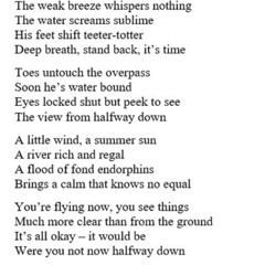 half way down (poem by Alison Tafel)
