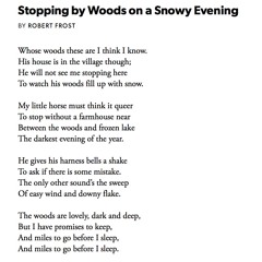 50 Stopping by Woods on a Snowy Evening by Robert Frost, read by Emma Fielding