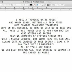 A THOUSAND WHITE ROSES