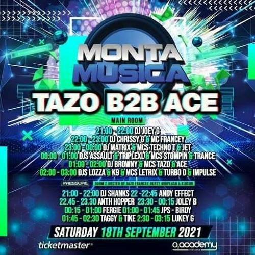 Monta Musica / pressure O2 Academy DJ shanks set