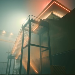 dancing alone in a dark dystopian warehouse