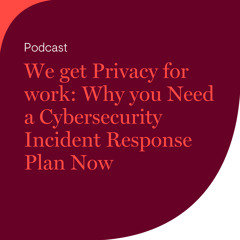 We get Privacy for work: Why you Need a Cybersecurity Incident Response Plan Now
