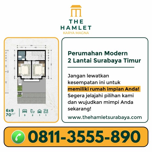 Hub 0811-3555-890, Rumah Modern Minimalis di The Hamlet Surabaya Timur