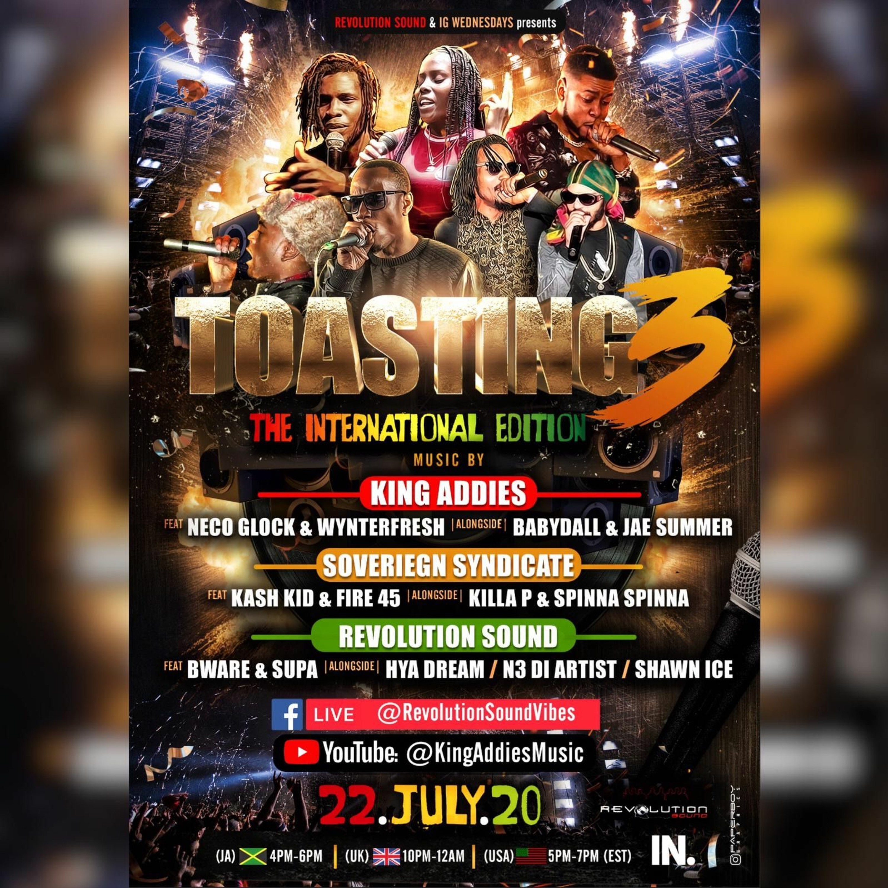 Toasting 3: King Addies JA, Revolution Sound USA & Sovereign Syndicate UK w/ LIVE artist!!! 7/22/20 episode artwork