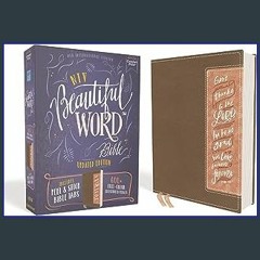 #^Ebook 📖 NIV, Beautiful Word Bible, Updated Edition, Peel/Stick Bible Tabs, Leathersoft, Brown/Pi