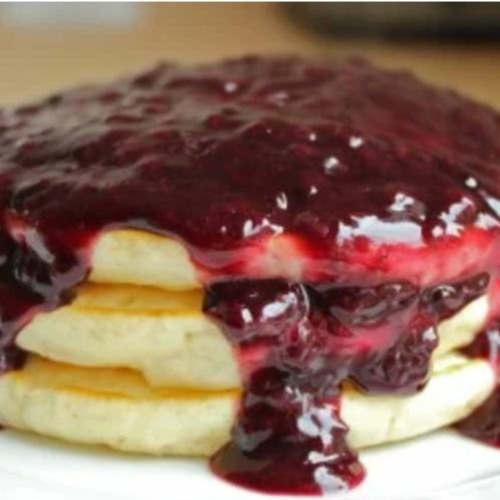 blackberries and syrup