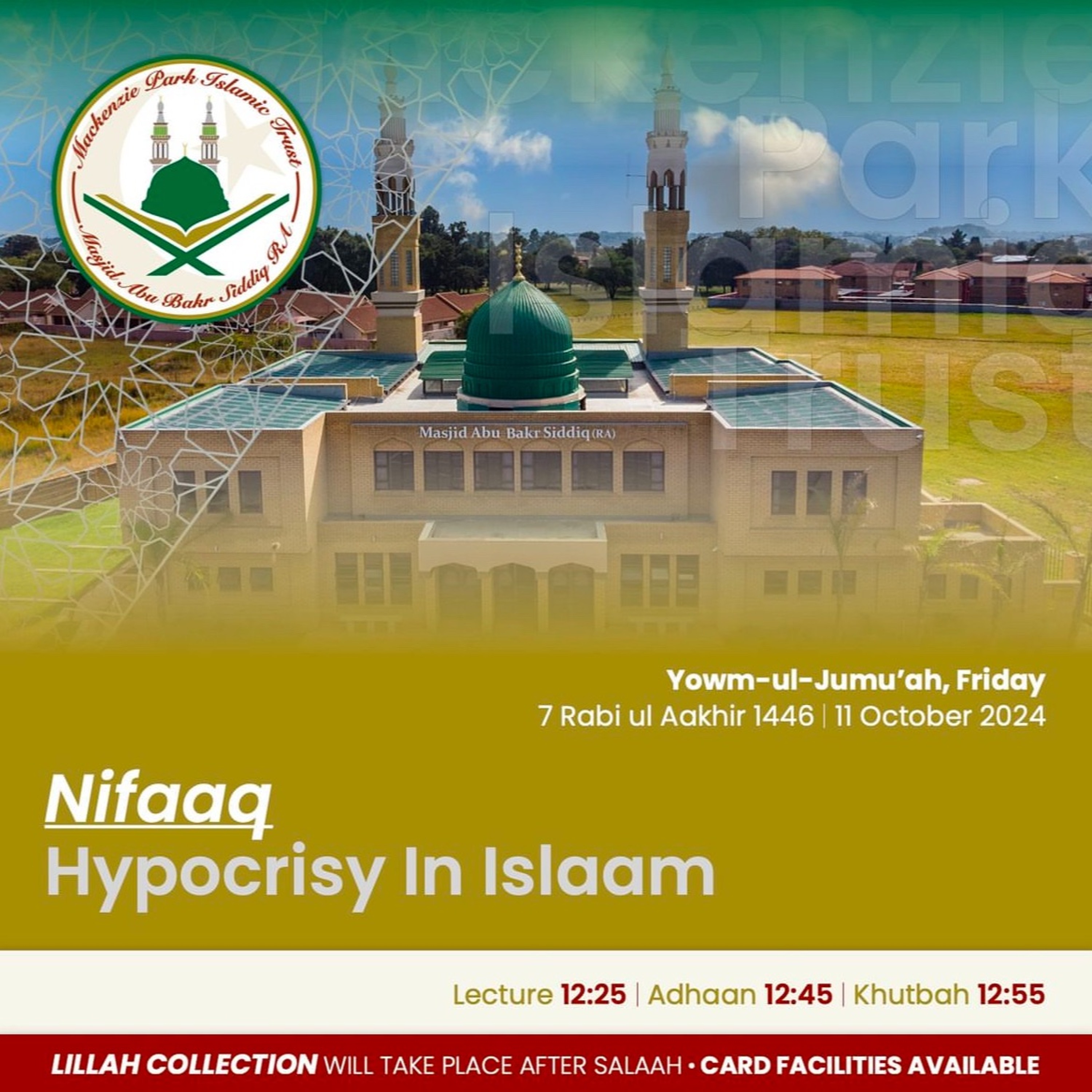 Nifaaq - Hypocrisy in Islaam (11-10-2024) - Jummah Lecture episode artwork