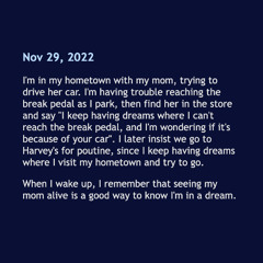 mom was in my dreams again