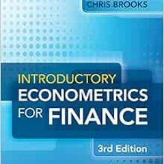 [GET] PDF EBOOK EPUB KINDLE Introductory Econometrics for Finance by Chris Brooks 📗
