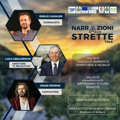 A Boscopiano il talk di Appennino Futuro Remoto con Emilio Casalini, Omar Pedrini e Luca Ubaldeschi