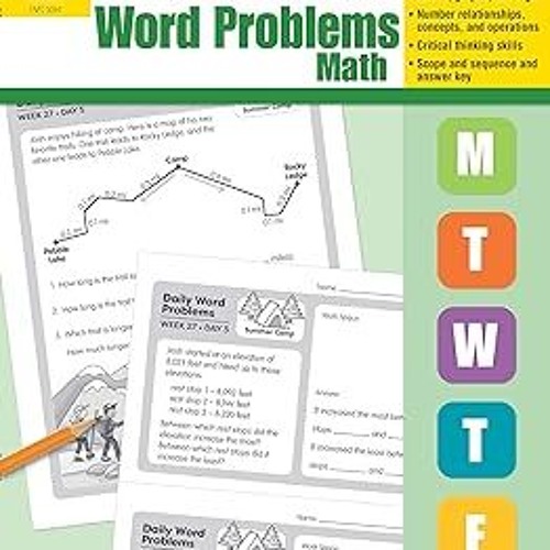 %[ Evan-Moor Daily Word Problems, Grade 4, Homeschooling & Classroom Resource Workbook, Problem