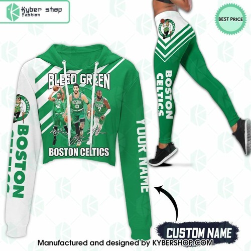 Boston Celtics Bleed Green CUSTOM Crop Hoodie Leggings