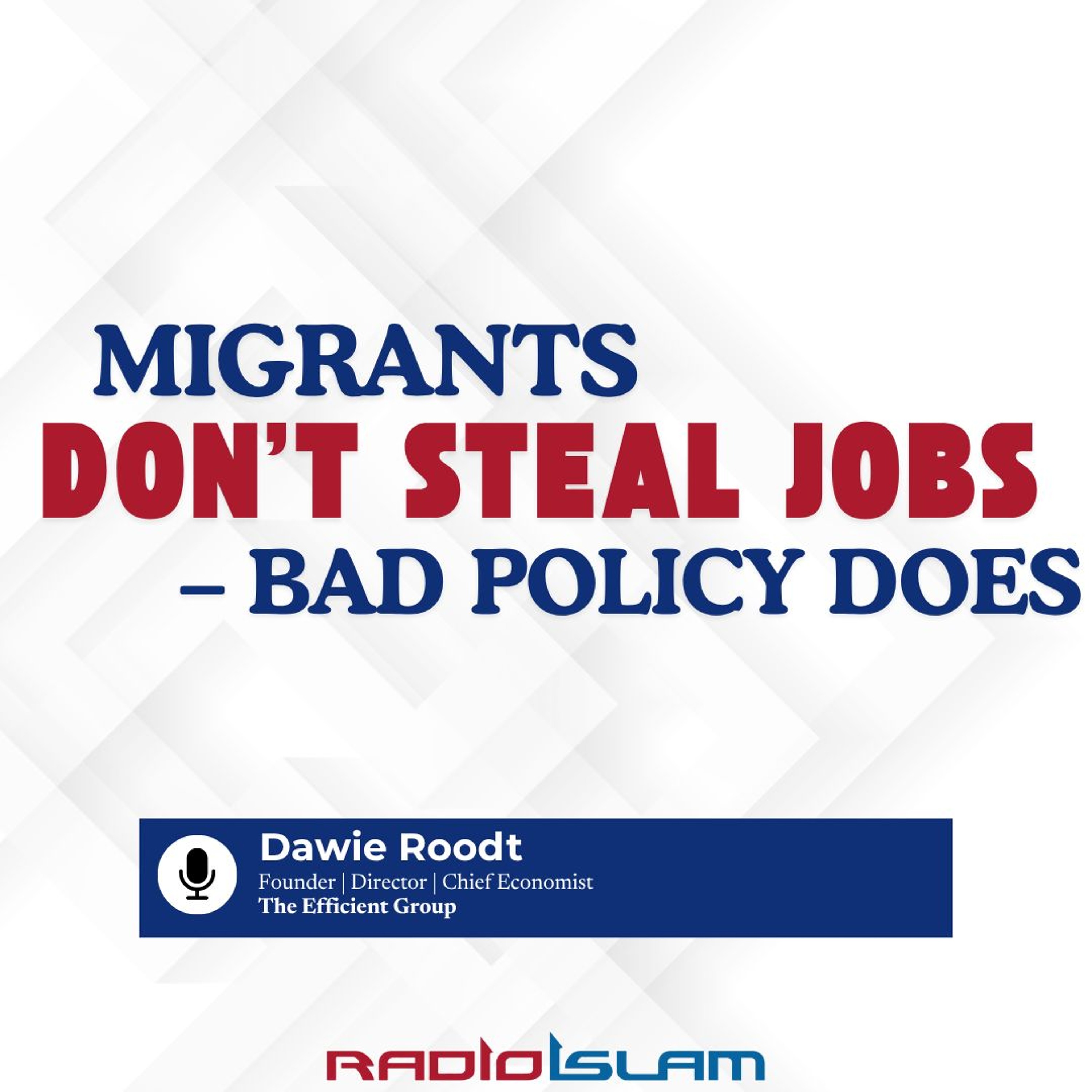 "Migrants Don’t Steal Jobs — Bad Policy Does": Economist Dawie Roodt - Radio Islam