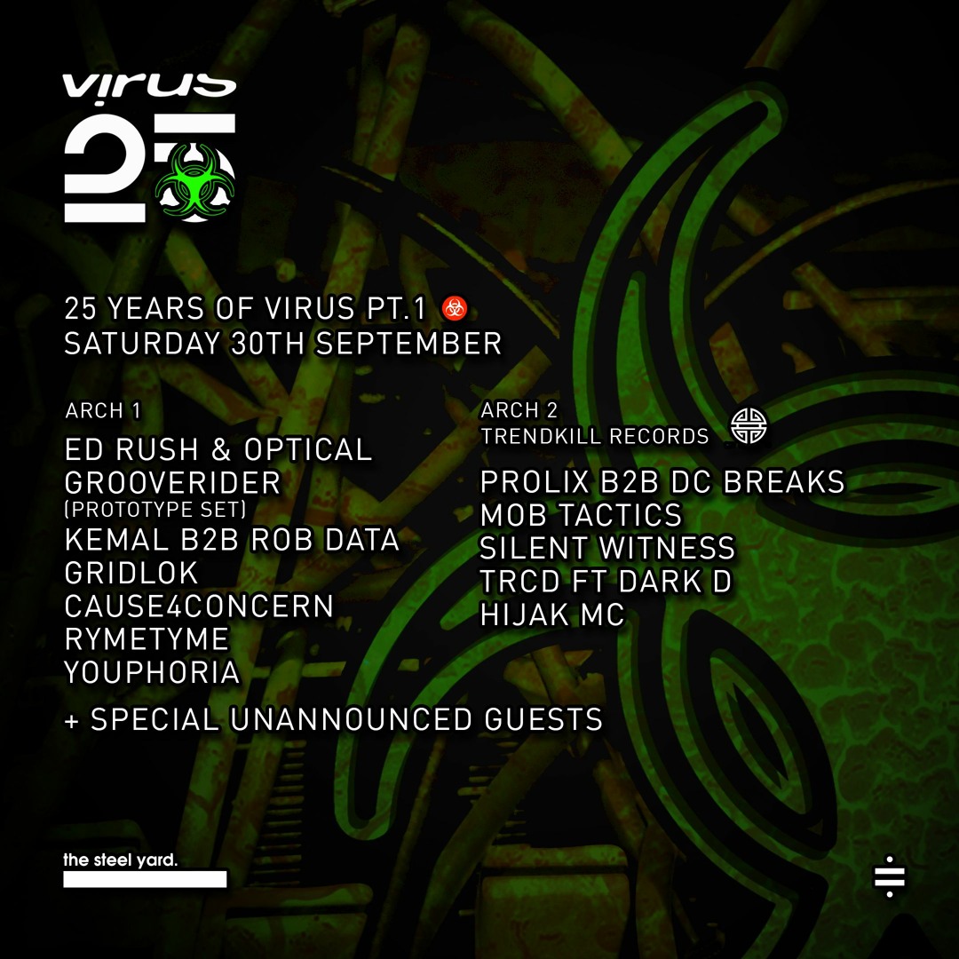 Stream 25 Years Of Virus Part 1 Ed Rush & Optical @ The Steelyard
