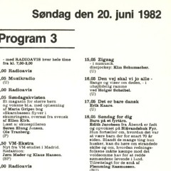 Kim Schumachers første radio udsendelse Zigzag i numusik 20 Juni 1982.