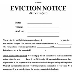Eviction notice prod by draft