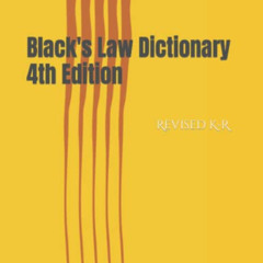 [GET] EBOOK 💓 Black's Law Dictionary 4th Edition: Revised K-R by  Berthryte Publicat