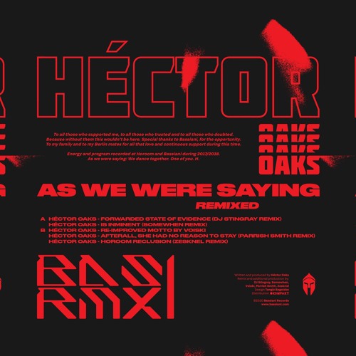 BASRMX01 Hector Oaks - As We Were Saying Remixed