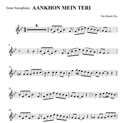 Aankhon Mein Teri (Bollywood Saxophone Cover) Listen to music