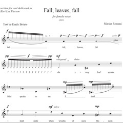Fall, Leaves, Fall - for female voice