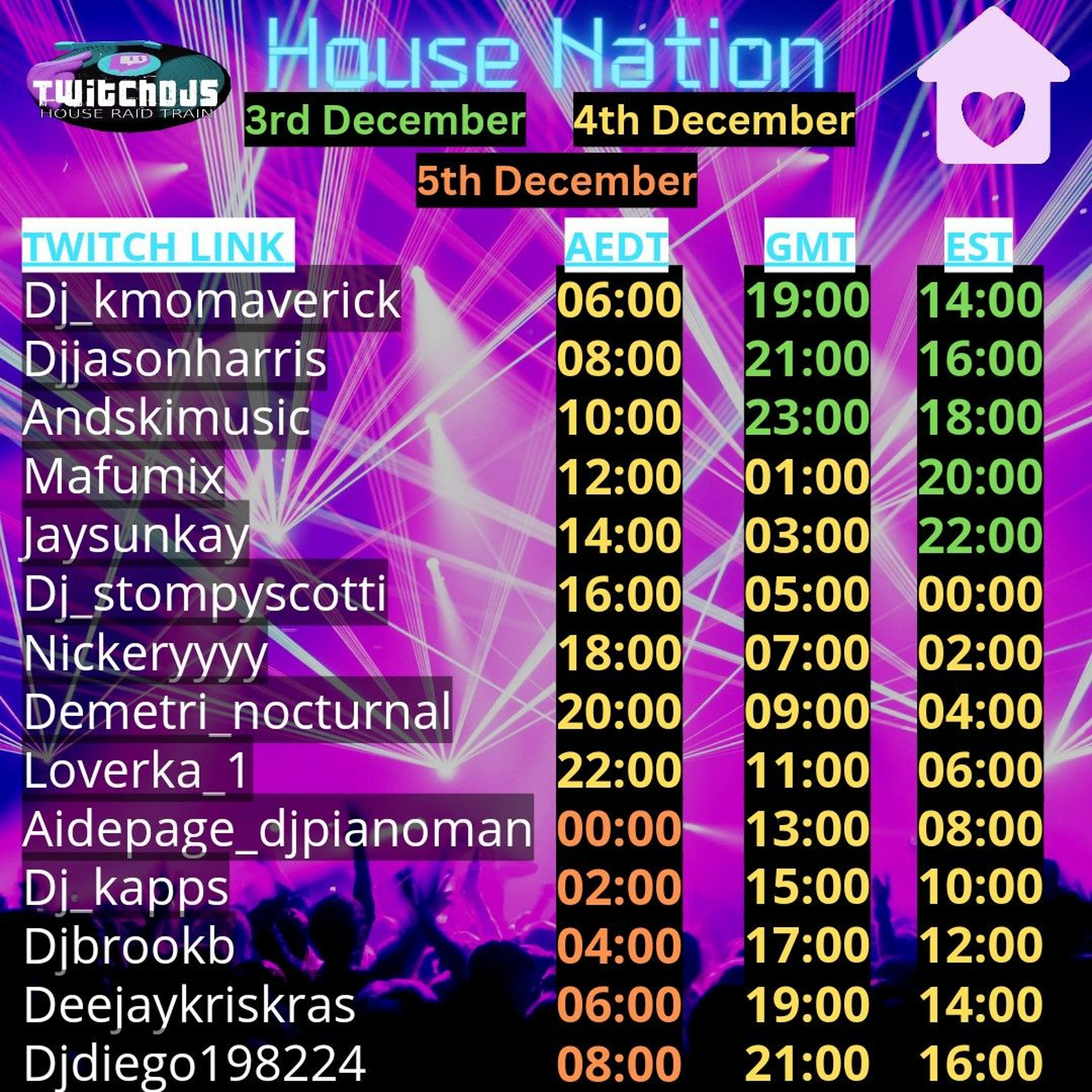 Twitch Djs House Raid Train