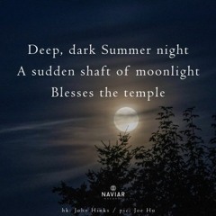 haiku #508: Deep, dark Summer night / A sudden shaft of moonlight / Blesses the temple