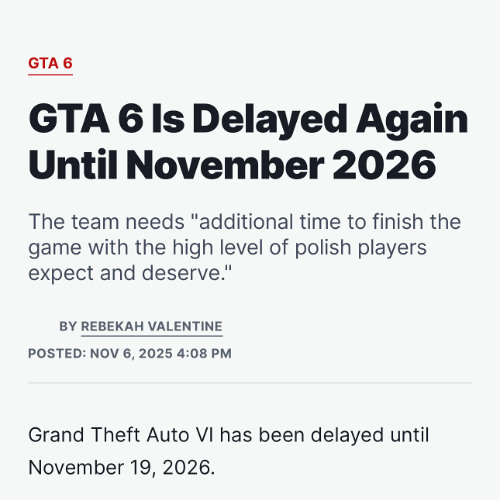 gta 6 got delayed again