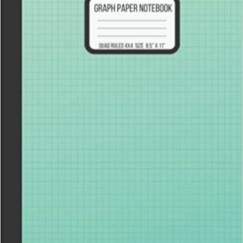 Stream Read book Graph Paper Notebook Quad Ruled 4x4 Green Grid Paper