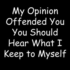 read my opinion offended you you should hear what i keep to myself.: great