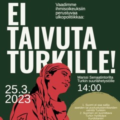 Puhe Ei taivuta Turkille -mielenosoituksessa 25.3.2023
