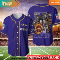 Baltimore Ravens Mascot Custom Baseball Jersey