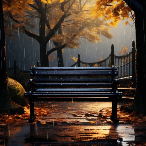 Park Bench In The Rain