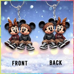 Mickey Mouse x Minnie Mouse, Chicano Mouse Couple Custom Keychain