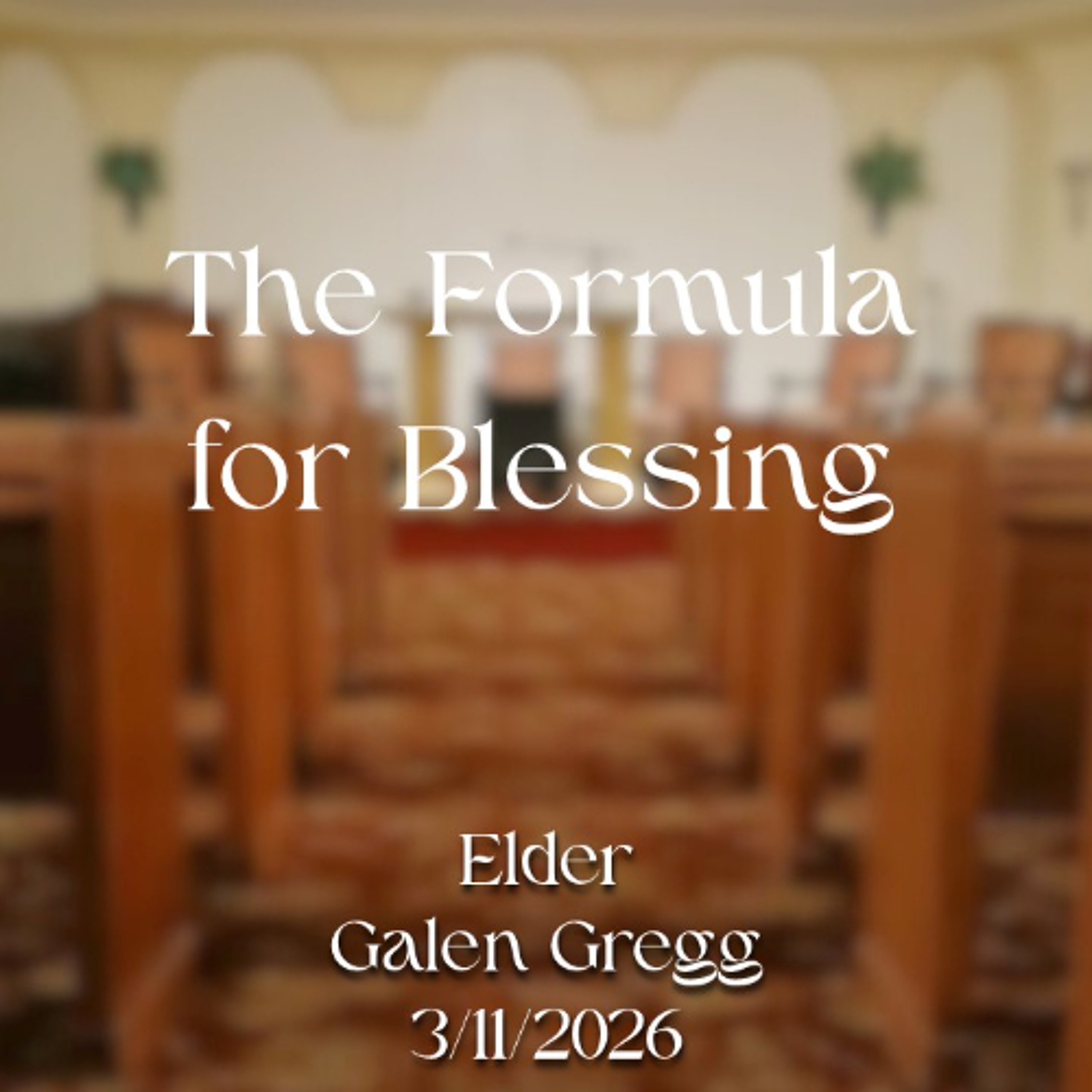 The Formula For Blessing