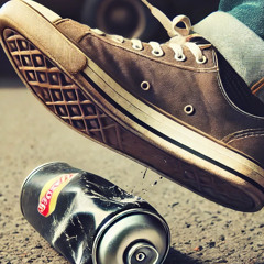 crushed can on asphalt