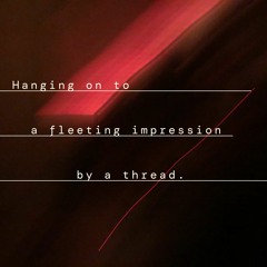 Hanging on to a fleeting impression by a thread.