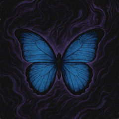 Na asa azul da borboleta azul
