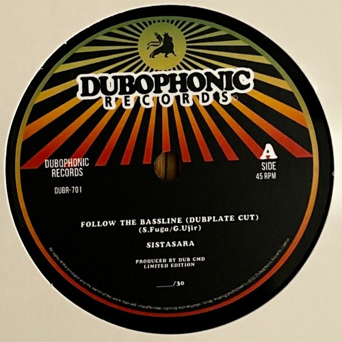 [DUBR-701] Dub Cmd & SistaSara - Follow The Bassline  Version (7inch polyvinyl Dubplate Cut)