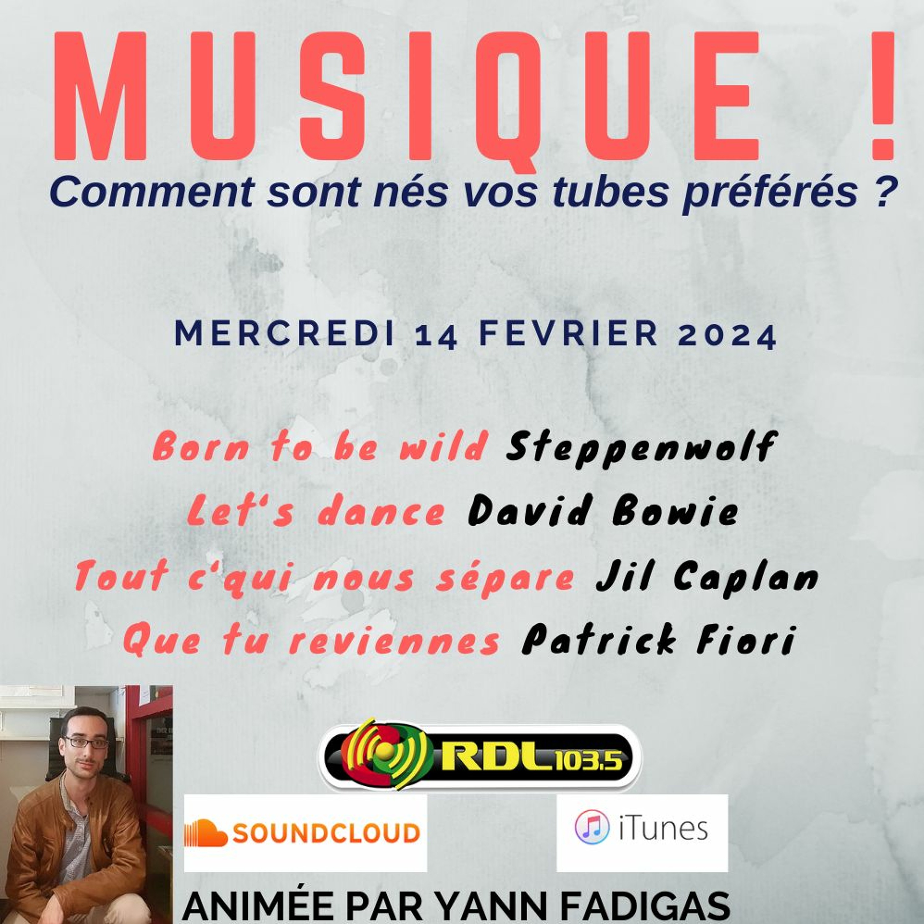 MUSIQUE ! 183 - 14 02 24 - "Let's Dance" (David Bowie) / "Que tu reviennes" (P. Fiori) / Steppenwolf episode artwork