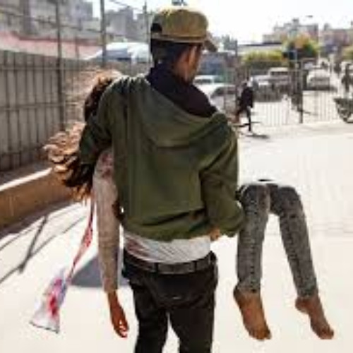 on a streetcorner in Khan Yunis