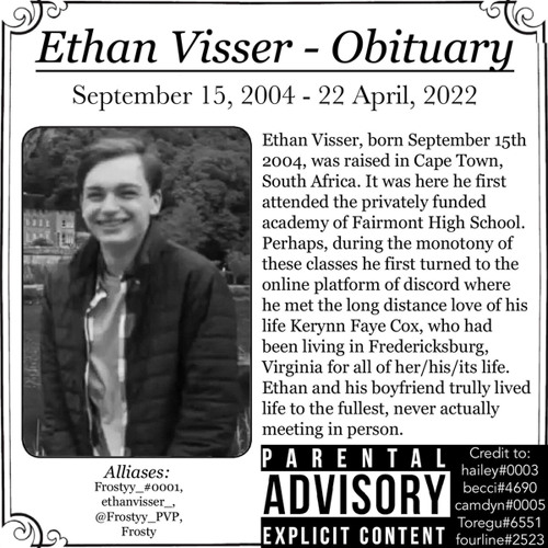 Stream The Obituary Ethan Visser by Becci Fourline Listen online