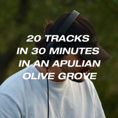 20 TRACKS IN 30 MINUTES IN AN APULIAN OLIVE GROVE