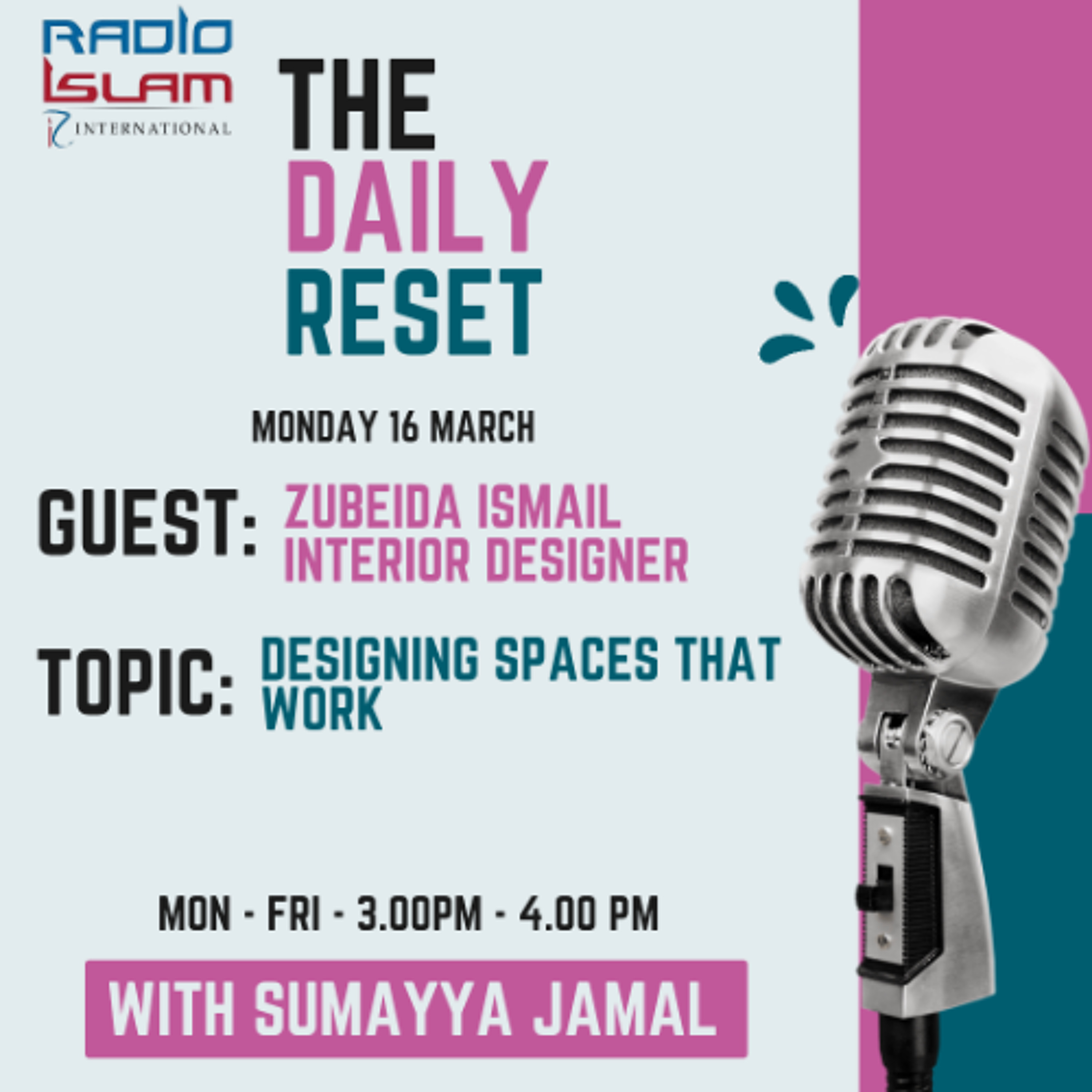 Designing spaces that work Guest: Interior designer, Zubeida Ismail