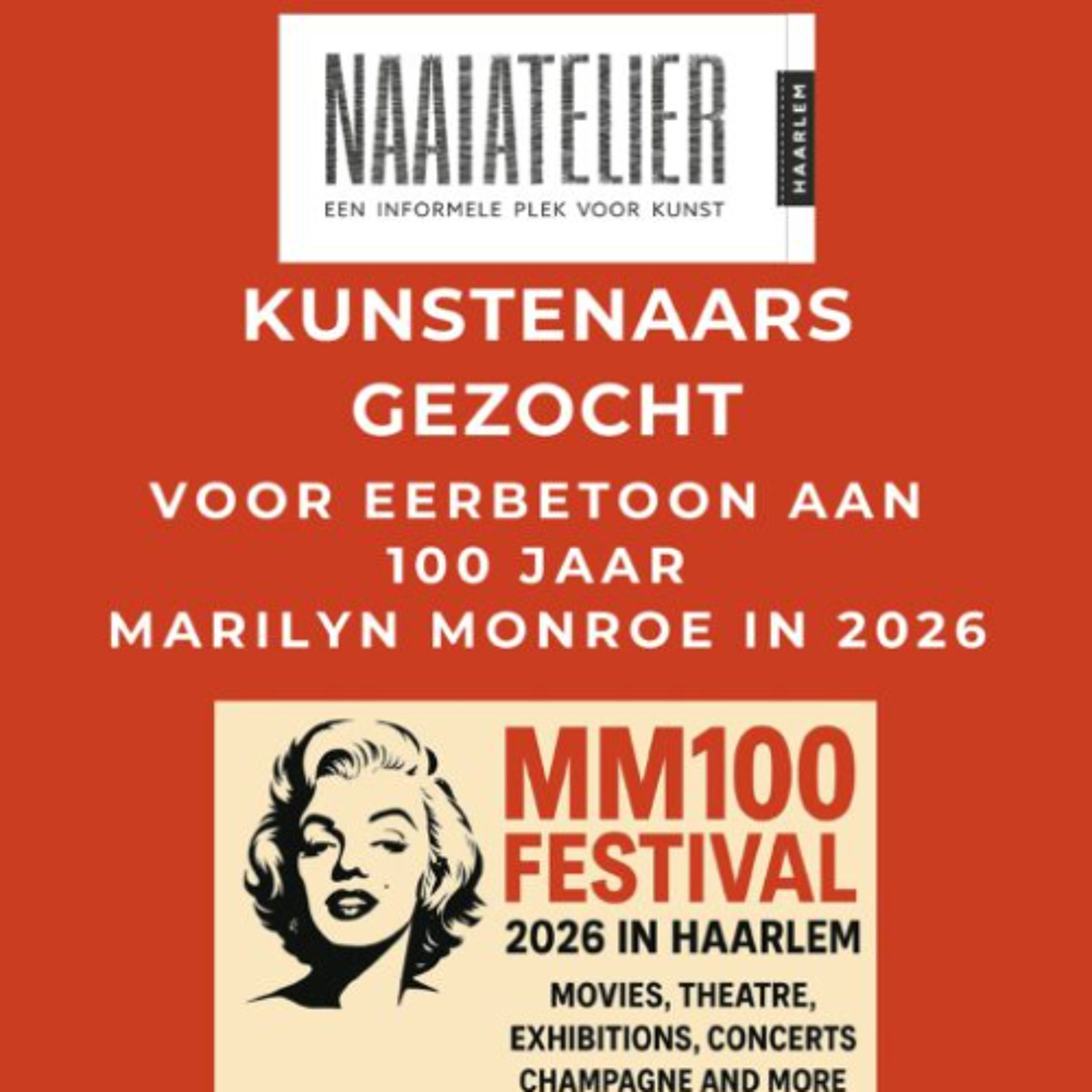 Kunstenaars gezocht voor het Marilyn Monroe Festival 2026 episode artwork