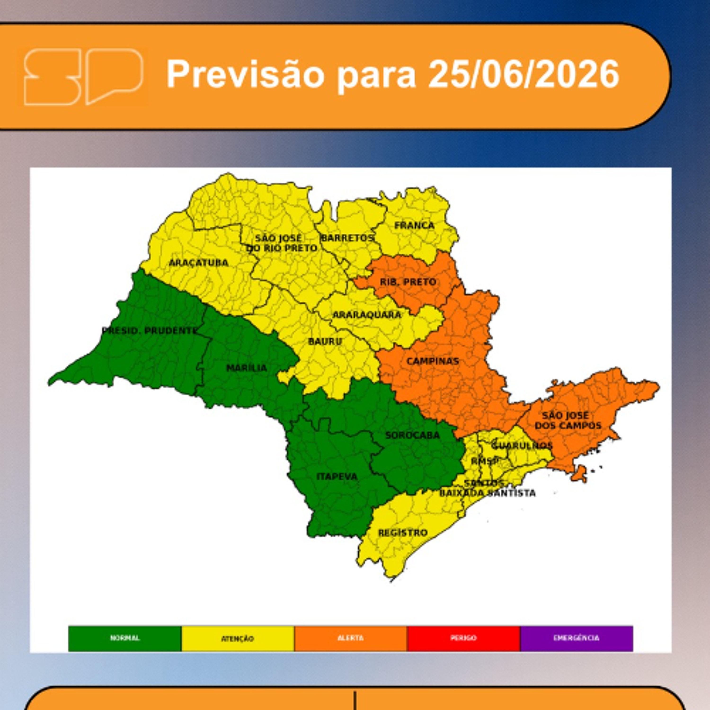 Defesa Civil - Quinta-Feira, dia 25/06, o tempo segue instável em grande parte do estado de São Paulo episode artwork