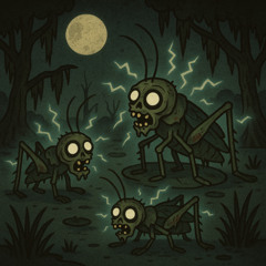 Static Swamp Crickets