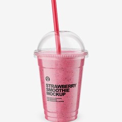 42+ Download Free Strawberry  Smoothie Cup with Straw Mockup & Bowl Mockups PSD Templates